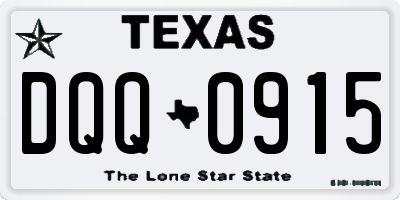 TX license plate DQQ0915