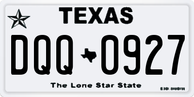 TX license plate DQQ0927