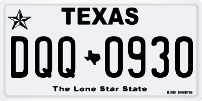 TX license plate DQQ0930