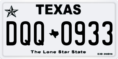 TX license plate DQQ0933