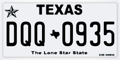 TX license plate DQQ0935