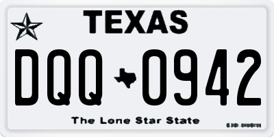 TX license plate DQQ0942