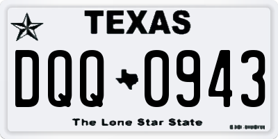 TX license plate DQQ0943