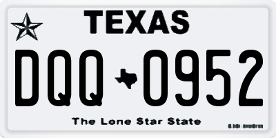 TX license plate DQQ0952