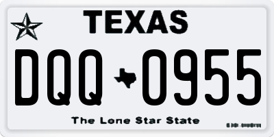 TX license plate DQQ0955