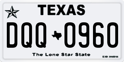 TX license plate DQQ0960
