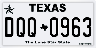 TX license plate DQQ0963