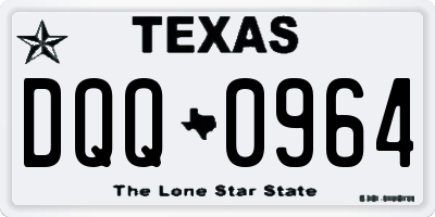 TX license plate DQQ0964