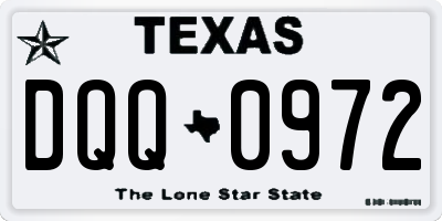 TX license plate DQQ0972