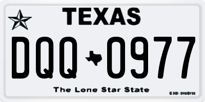 TX license plate DQQ0977