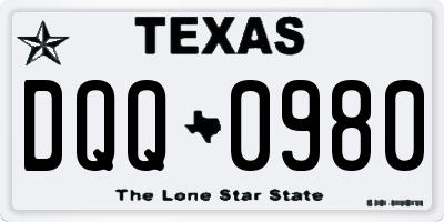 TX license plate DQQ0980