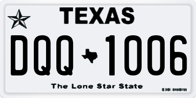TX license plate DQQ1006
