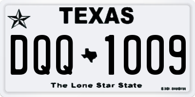 TX license plate DQQ1009