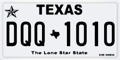 TX license plate DQQ1010