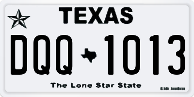 TX license plate DQQ1013