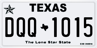 TX license plate DQQ1015