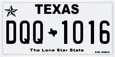 TX license plate DQQ1016