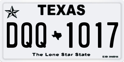 TX license plate DQQ1017