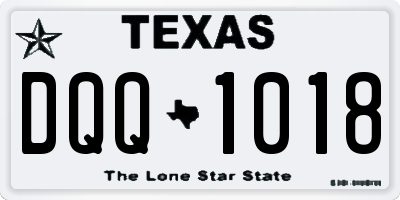 TX license plate DQQ1018