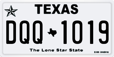TX license plate DQQ1019