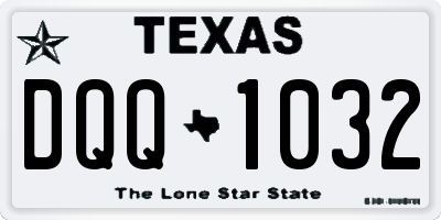 TX license plate DQQ1032