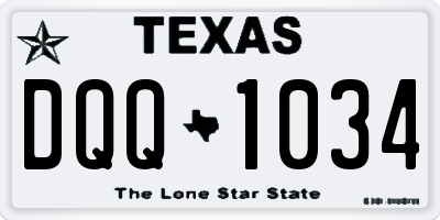 TX license plate DQQ1034