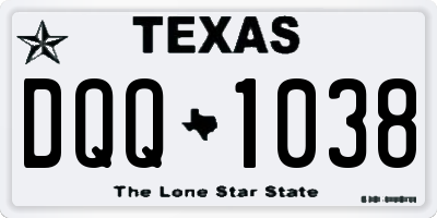 TX license plate DQQ1038