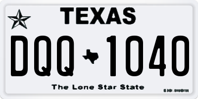 TX license plate DQQ1040
