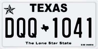 TX license plate DQQ1041
