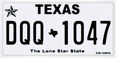 TX license plate DQQ1047