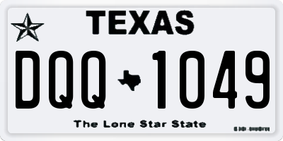 TX license plate DQQ1049