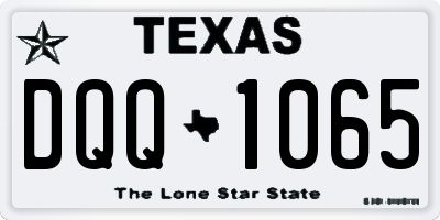 TX license plate DQQ1065
