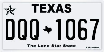 TX license plate DQQ1067