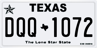 TX license plate DQQ1072