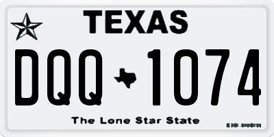 TX license plate DQQ1074