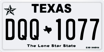 TX license plate DQQ1077