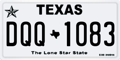 TX license plate DQQ1083