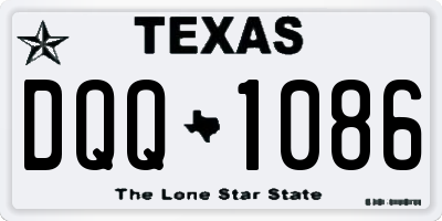 TX license plate DQQ1086