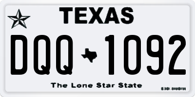 TX license plate DQQ1092