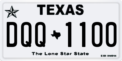 TX license plate DQQ1100