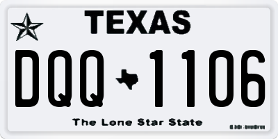 TX license plate DQQ1106