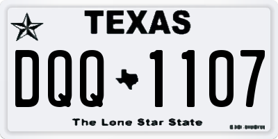 TX license plate DQQ1107