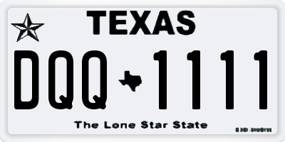 TX license plate DQQ1111