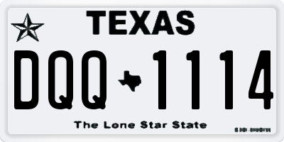 TX license plate DQQ1114