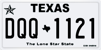 TX license plate DQQ1121