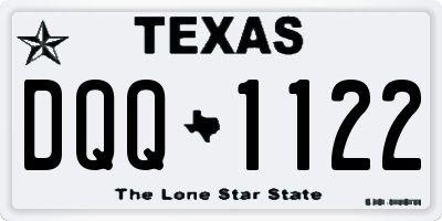 TX license plate DQQ1122