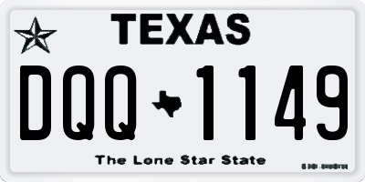 TX license plate DQQ1149