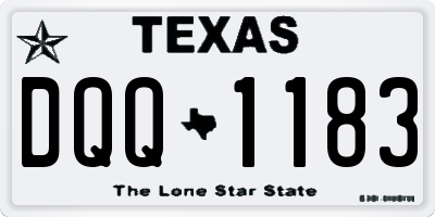 TX license plate DQQ1183