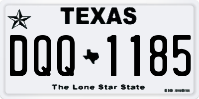 TX license plate DQQ1185