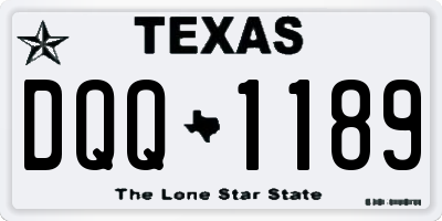 TX license plate DQQ1189